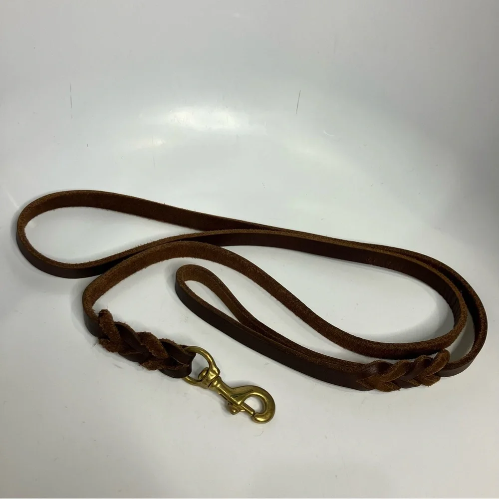 Genuine Leather dog leash 70.25” long